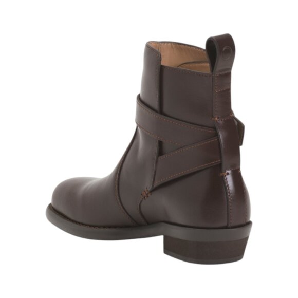 ODISSI Dark Brown Leather Ornella Booties - Picture 2 of 3